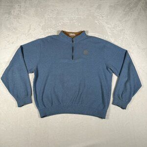 Peter Millar Sweater Men Size XL 1/4 Zip Mock Neck Pullover Bayville Golf Club